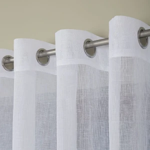 Firana na przelotkach gładka 140x250 gotowa Libi, biała z etaminy