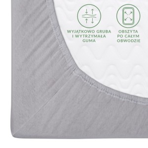 Prześcieradło jersey z gumką 160x200 kolor popiel PREMIUM