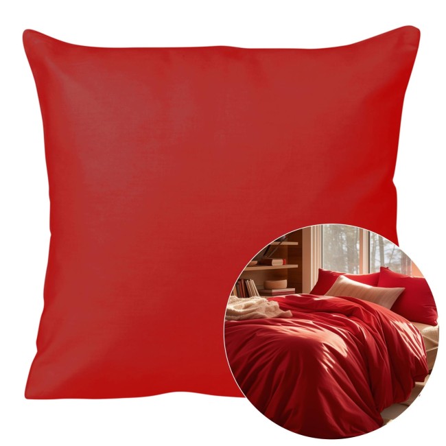  Gładka delikatna w dotyku czerwona poszewka satynowa 40x40 cm 
