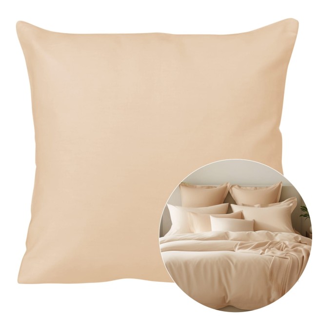  Gładka delikatna w dotyku jasno beżowa poszewka satynowa 40x40 cm 