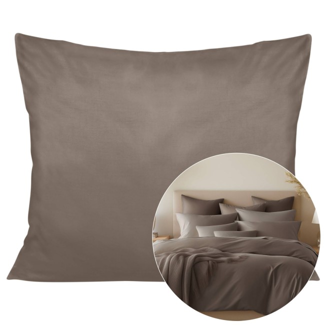  Gładka delikatna w dotyku poszewka satynowa 50x70 cm w kolorze sepii 