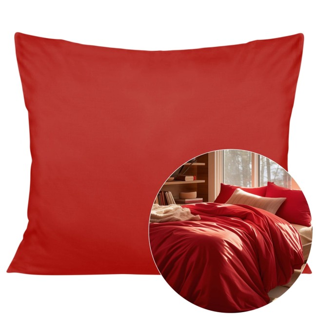  Gładka delikatna w dotyku czerwona poszewka satynowa 70x80 cm 
