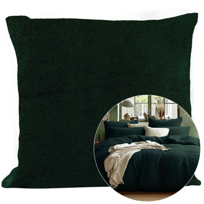 Zielona klasyczna poszewka frotte 40x40 cm z zamkiem błyskawicznym 