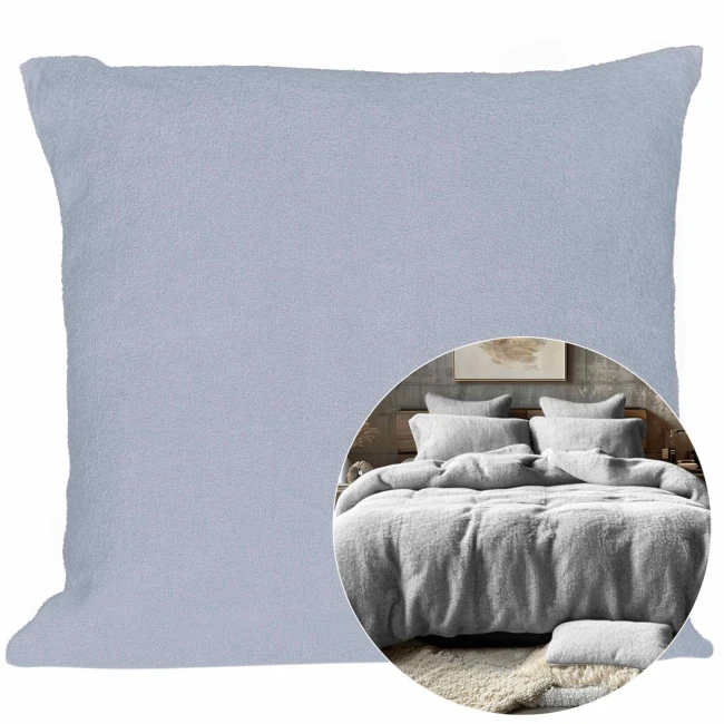  Popielata klasyczna poszewka frotte 40x40 cm z zamkiem błyskawicznym 