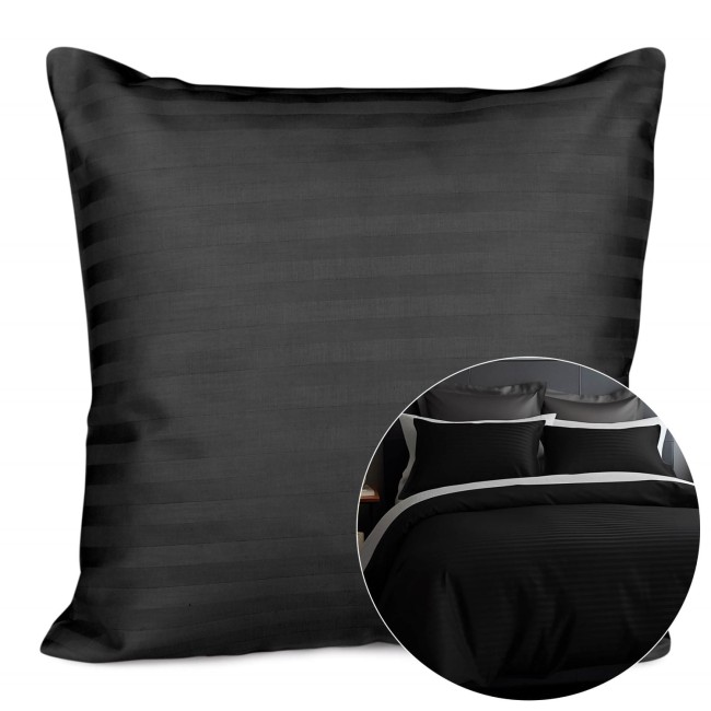  Elegancka czarna satynowa poszewka bawełniana 40x40 cm 