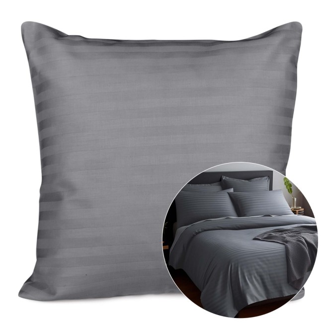  Elegancka szara satynowa poszewka bawełniana 40x40 cm 