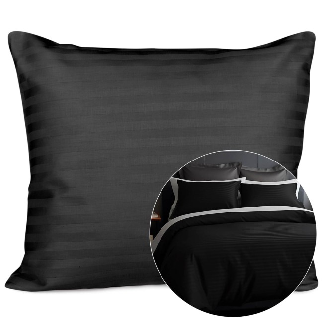  Elegancka czarna satynowa poszewka bawełniana 50x60 cm 