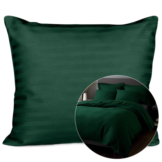 Elegancka ciemno zielona satynowa poszewka bawełniana 50x60 cm 
