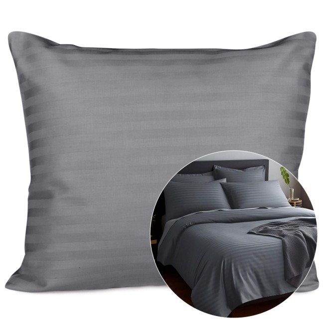  Elegancka szara satynowa poszewka bawełniana 50x60 cm 