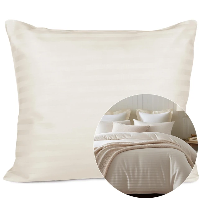  Elegancka kremowa satynowa poszewka bawełniana 70x80 cm 
