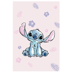 Kocyk dziecięcy coral 100x150 Lilo i Stitch pudrowy róż
