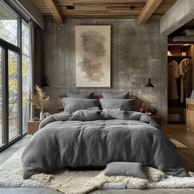  Miękka pościel frotte 160x200 cm w szarym kolorze 