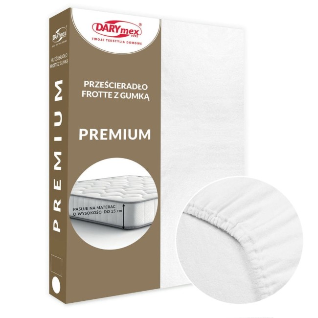  Grube wytrzymałe bawełniane prześcieradło frotte Premium białe 140x200 cm 