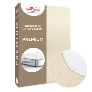 Prześcieradło jersey z gumką 120x200 kolor jasny beż PREMIUM