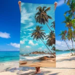 Ręcznik plażowy 100x180 Palmy szybkoschnący z mikrofibry duży