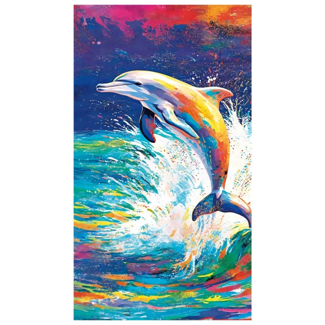 Ręcznik plażowy 100x180 Delfin szybkoschnący z mikrofibry duży