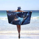 Ręcznik plażowy 100x180 Magiczne motyle szybkoschnący z mikrofibry duży