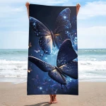 Ręcznik plażowy 100x180 Magiczne motyle szybkoschnący z mikrofibry duży
