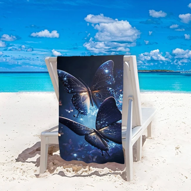 Ręcznik plażowy 100x180 Magiczne motyle szybkoschnący z mikrofibry duży