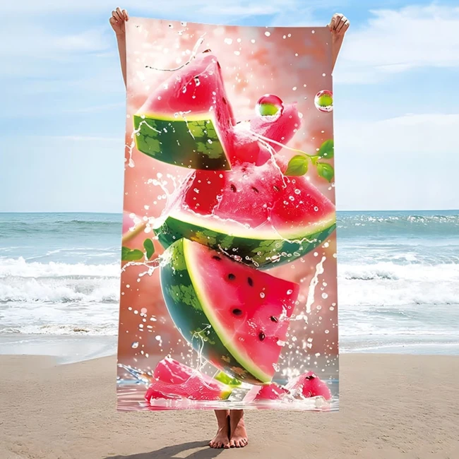 Ręcznik plażowy 100x180 Arbuzy szybkoschnący z mikrofibry duży