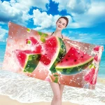 Ręcznik plażowy 100x180 Arbuzy szybkoschnący z mikrofibry duży