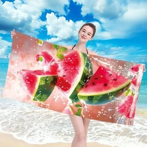 Ręcznik plażowy 100x180 Arbuzy szybkoschnący z mikrofibry duży