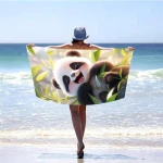Ręcznik plażowy 100x180 Słodka Panda szybkoschnący z mikrofibry duży