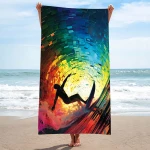 Ręcznik plażowy 100x180 Surfer szybkoschnący z mikrofibry duży