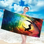 Ręcznik plażowy 100x180 Surfer szybkoschnący z mikrofibry duży