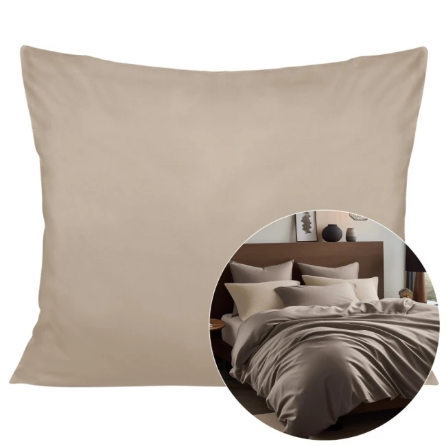  Gładka delikatna w dotyku ciemno beżowa poszewka satynowa 50x70 cm 