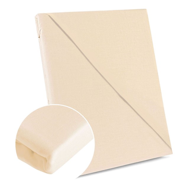  Delikatne, miękkie w dotyku, przytulne prześcieradło bawełniane beżowe, bez gumki w rozmiarze 205x220 cm pasujące na materac 200x220 cm lub 200x200 cm 