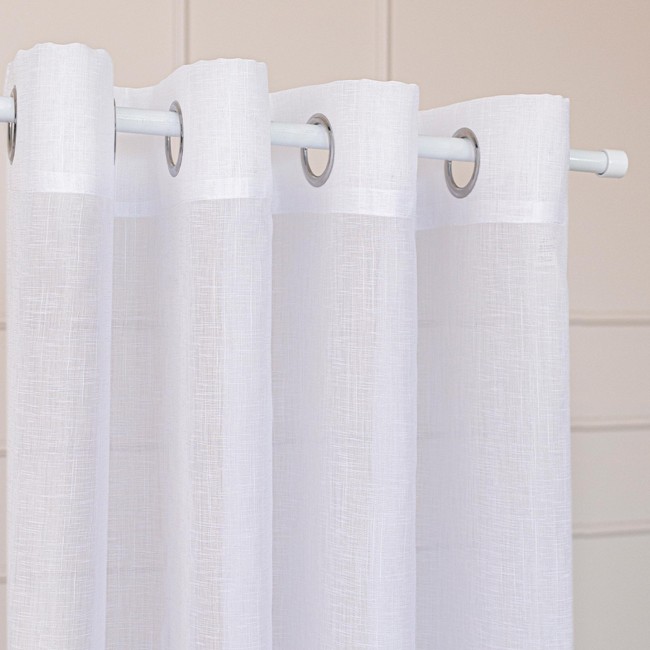  Delikatna, gładka firanka gotowa na przelotkach, gotowa do powieszenia w rozmiarze 140x250 cm 