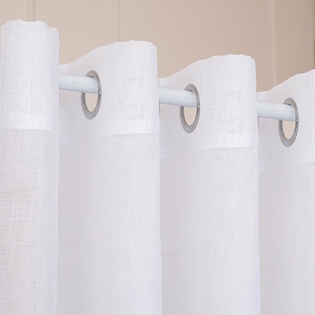  Delikatna, gładka firanka gotowa na przelotkach, gotowa do powieszenia w rozmiarze 400x250 cm 