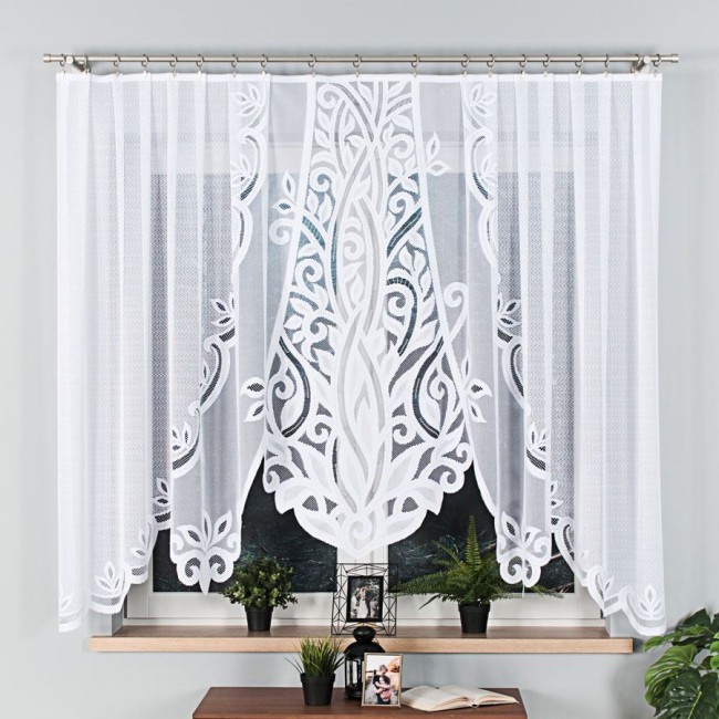  Delikatna elegancja firana żakardowa biała 300x160 cm 