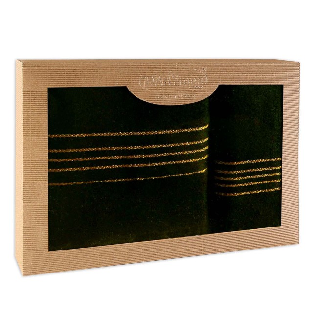  Elegancki, prezentowy komplet ręczników bawełnianych w kolorze czarnym w eco opakowaniu 