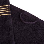 Komplet ręczników z bawełny w eco pudełku kolor czarny z bordiurą w złote paski 500 g/m2 TIWANO 2 kpl.