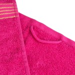 Komplet ręczników z bawełny w eco pudełku kolor różowy z bordiurą w złote paski 500 g/m2 TIWANO 2 kpl.