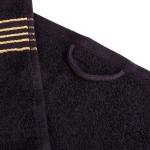 Komplet ręczników z bawełny w eco pudełku biały i czarny z bordiurą w złote paski 500 g/m2 TIWANO 4 kpl.