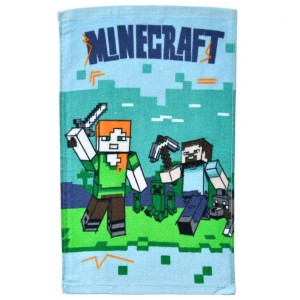 Ręcznik przedszkolny dla dziecka 30x50 Minecraft, zielony, dziecięcy