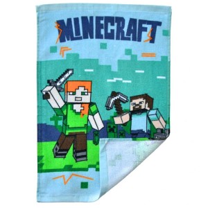 Ręcznik przedszkolny dla dziecka 30x50 Minecraft, zielony, dziecięcy