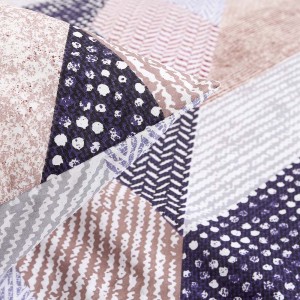 Pościel bawełniana 160x200 Geometry w geometryczny wzór, fioletowa, beżowa, Cottonlove Exclusive