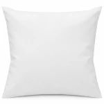 Pościel hotelowa bawełniana 220x200 cm w gładkim białym kolorze, rozłożona na płasko. Wysokiej jakości materiał o matowej teksturze, idealna do użytku hotelowego. Brak widocznych guzików lub zdobień. Prosta estetyka na jednolitym tle.