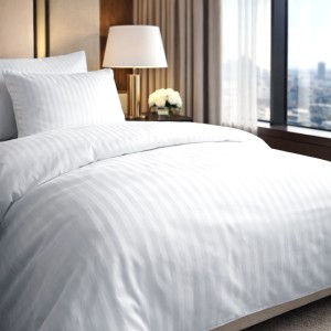 Poszewka na poduszkę 50x60 hotelowa na zakładkę biała w paski 2 cm