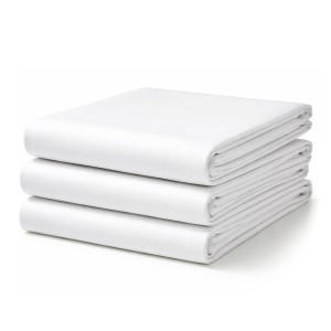 Prześcieradło bawełniane hotelowe białe 160x200 GŁADKIE