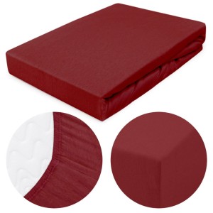 Prześcieradło jersey z gumką 70x160 kolor Bordo