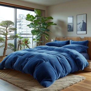 Pościel frotte 200x220 + 2x 80x80 kolor chaber