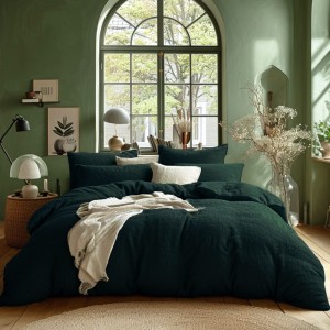 Pościel frotte 200x220 + 2x 80x80 kolor butelkowa zieleń