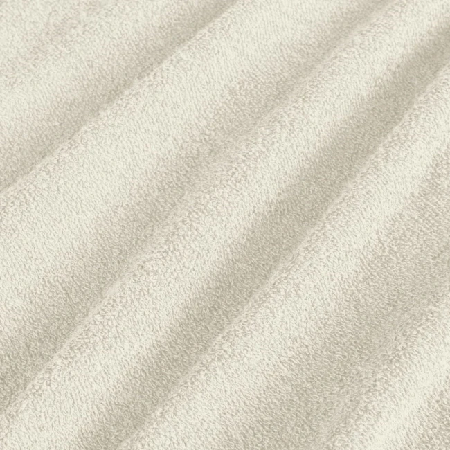 Poszewka frotte 80x80 w kolorze ecru, o miękkiej, teksturowanej powierzchni. Widoczny delikatny splot materiału, zapewniający komfort i estetykę. Produkt leżący na płaskiej powierzchni, w neutralnym otoczeniu.