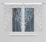 Firana gotowa żakardowa Liście, panel 150x160, biała, na tunel