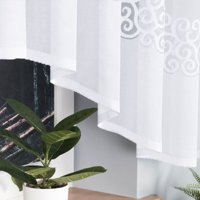 Firana gotowa DANIELA żakardowa, 350x155 cm, biała